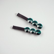 트리플 컷팅 스와로브스키 스톤 걸핀 (1쌍) 11 color 큐빅 보석머리핀