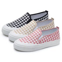 Modern Fashion 여성 발편한 키높이 슬립온 캔버스 스니커즈 가벼운 여름 신발