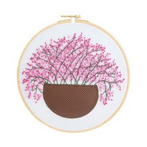 자수키트 새로운 Diy 자수 키트 Gypsophila 꽃 패턴 초보자를위한 크로스 스티치 바느질 공예 펜던트, [01] 1