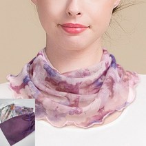 목주름커버 여름용 실크 스카프