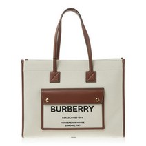 미디엄 투톤 캔버스레더 프레야 토트 8044129 LL MD POCKET DTL TOTE A1395 /2