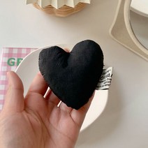 걸스코코 키치 리본 하트 쿠션스마트톡 핸드톡 하이틴 휴대폰거치대, 쿠션하트톡(블랙)