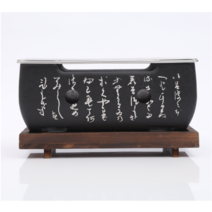 노란네모 일본식 미니화로 가정용 개인 화로 캠핑용 1인용 불판 숯불, 정사각 대형 15x15x13, 1개