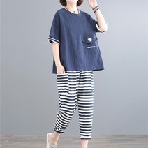 가은무역 TZ071575 엄마옷 40대 50대 60대 트레이닝 츄리닝세트 반팔티 티셔츠 9부 바지