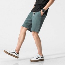 [소하루] 남자 편한 바지 밴딩 면반바지 무지 해외 여행 패션 남성린넨바지 (SM64785F)