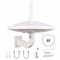 ANTOP ANTENNA Big Boy AT400B 스마트 패스 증폭 실외실내 80 마일 범위 지원 4K 1080p 채널 모든 오래된 TV 실외 다락방 122 m 동축 케이블