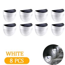 태양열조명 태양광 가로등 야외 조명 등 LED 태양광 데크 조명 야외 정원 장식 램프 4/8 개 벽 돌출 울타리, [01] 8PCS, [01] 8PCS