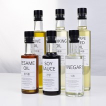 유리 밀폐 원형 오일 병 소스 통 흐름방지마개, 180ml, 라벨X, 라벨없음
