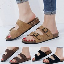[더블디] 남녀공용 코르크 여름 비치 슬리퍼 쪼리 샌들 TWOBK