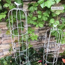 Makone 상표등록 Makone 상표등록 정원꾸미기 오벨리스크 철제 덩쿨 넝쿨식물 으아리꽃 유칼립투스 능소화 러브체인 지지대, 돔 화이트 라지 싱글