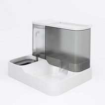 강아지 고양이 강냥이 자동급식기 자율배식 대용량 고양이 자동 급수기 습식 및 건식 분리 개밥 용기 식수, 01 GRAY_01 30.5x25x23cm
