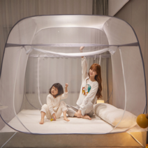 메리메이커스 바닥있는 원터치 모기장 텐트 1인용 2인용 4인용 침대 대형 특대형 특대 바닥 퀸 슈퍼싱글