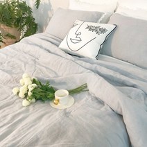 [신상 30% 할인] 메종바로바우 린넨 텐셀 차렵이불 세트 그레이