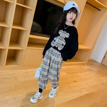 소녀 봄 트레이닝복 가을 2022 명품 등원룩 올인원 스웨터 여성 어린이 학교 럭셔리