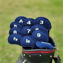 11pcs 골프 클럽 퍼터 헤드 커버 웨지 아이언 보호 Headcovers 세트, 블루
