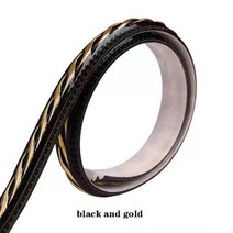 셀프 인테리어 걸레받이 액자 몰딩 나무 아플리케 1M PVC 장식 소프트 라인 지 천으로 가장자리 배경 천장 성형 자체 접착 목욕, 20mm wide, 05 black and gold