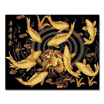 DIY캔버스페인팅 명화그리기 - 동물 40x50, A08_황금잉어(골드펄)
