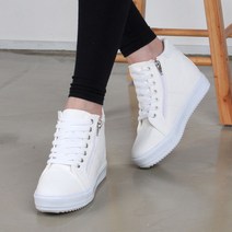 (국내제작) 프리티슈 여성 키높이 하이탑 스니커즈 통굽 운동화 (총6.5cm/속굽4.5cm포함)