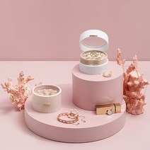 리빙공감 쥬얼리 미니 휴대용 멀티 미니 보석함, 핑크