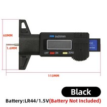 캘리퍼스 윤척 디지털자 자동차 타이어 타이어 미터 두께 게이지 자동차 타이어 마모 감지 측정 도구 깊이 용 디지털 트레드 깊이 게이지, 깊이 미터 블랙