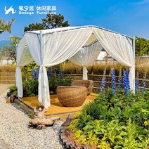루프탑 바베큐장 코스트코 파고라 조립식 전원주택 펜션 천막 캐노피 야외 옥상 테라스 정원 어닝 가제보, 3m 화이트 시스루