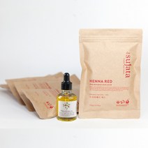 5개세트 USDA 유기농 수자타 천연 헤나 염색 천연100% 헤나 가루 셀프 흰머리 새치 커버 염색약, 레드3+브라운2+호호바오일30ml