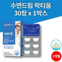 락티움 수면 영양제 플러스 비타민b6 유단백가수분해물 테아닌 스트레스 수면의 질 개선 도움 꿀잠 식약처 인증 건강기능식품, 1박스