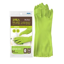코멕스 면코팅 고무장갑 M, 그린, 중(M), 3개