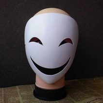 핼러윈 웃는 마스크 광대 얼굴 가리기 하얀 가면, 라텍스 광대