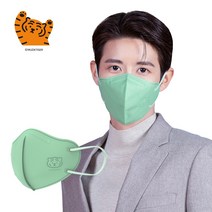 숨그림 무직타이거 새부리형 민트 10매입 캐릭터 마스크, 민트 중형(성인용) 10매