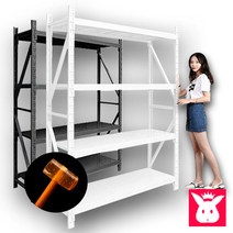 토토랙 1미터 3단 4단 앵글선반 경량랙 창고 매장 조립식 철제진열대, 검정, 4단(1m선반)