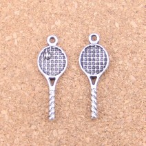 테니스 라켓 용품 120pcs 매력 30x10mm 골동품 펜던트 빈티지 티베트어 실버 보석 팔찌 목걸이 diy, 골동품 은도금
