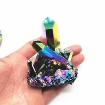 BISMUTH 비스무트 천연 석 무지개 영 크리스탈 티타늄 광물 표본 치유 1 개, 1.5070g