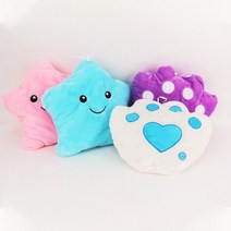 LED 극세사 발광 쿠션 별모양 발바닥모양 5가지색상 부드러운 인형 플레시 라이트 장난감