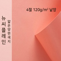뉴씨플레인 종이문화 얇은 양면색지 120g 4절 낱장 1매 No.45 진분홍색, 1장