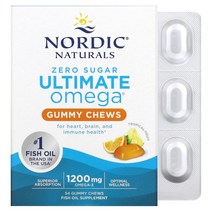 노르딕네츄럴스 얼티밋 오메가 트로피컬 과일 600mg 구미젤리 츄 54개, 6병