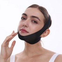 안면비대칭 마스크 얼굴 모양 기 비대칭 페이셜 마사지 물리적 얇은 붕대 교근 근육 아티팩트 리프팅 v, 블랙 페이스 리프트 마스크