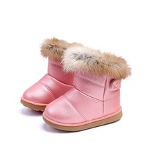 Komfyea 여아용 스노우 부츠 야외 어린이 겨울 부드러운 밑창 편안한 캐주얼 따뜻한 신발 핑크 6 Toddler, 10 Little Kid