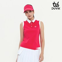 듀빅 듀빅 여성 배색포인트 민소매 카라티셔츠 DD2WTS109PK