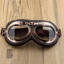 오토바이고글 바이크 고글 레트로 오토바이 안경 빈티지 모토 클래식 할리 파일럿 Steampunk ATV 자전거 구리 헬멧, Clear