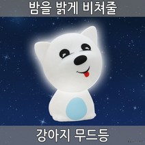 강아지 무드등 조명 다양한칼라 인테리어소품 수유등, 블루