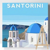 유쾌한컴퍼니 DIY유화그리기 세트 명화그리기 20X20, A-262 산토리니 블루 돔