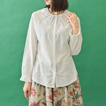 프릴 토션 레이스 블라우스
