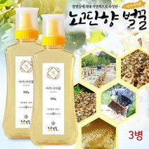 노고단향 자연산꿀 국산 토종 꿀 자연숙성꿀 천연 야생 벌꿀 탄소동위원소비 -25.3 진짜꿀 500g, 3병