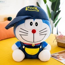 도라에몽피규어 블루 뚱보 봉제완구 큐트 뎅그렁 기계고양이 인형 허그 쿠션 여학생 생일선물 3885221107, 블루 블루 캡 스마일, 40 센치 (증정 같은스타일 30 센