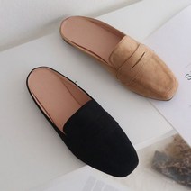 쇼프 샌들 블 로퍼 여자 단화 2컬러 슬리퍼 신발 스웨이드 여성 뮬 플랫슈즈 구두