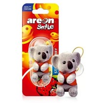 AREON 장난감 자동차 방향제 스마일 새 및 블랙 크리스탈, 1, Strawberry (Koala), 1개