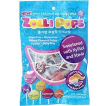 졸리팝 무설탕 막대사탕 6가지 혼합맛 캔디 간식 125g 1개
