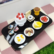 강아지 추모함 꾸미기 강아지유골함 미니어처 음식모형 반려동물 장식 소품 시저캔 유모차 캔넬 하우스 과일 고구마 모형 미니어쳐, 19-2. 강아지 식탁 - 유광 블랙