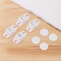 가구에 유니버설 휠 바퀴 스테인레스 스틸 롤러 자기 접착제 캐스터 회전 스토리지 박스 공, 02 white 4Pcs